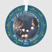 私たちの初めてのクリスマスはミセスMr.スクリプト写真 オーナメント (裏面)