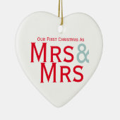 私たちの初めてのクリスマスはレズビアン夫妻をテーマに セラミックオーナメント (右)