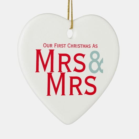 私たちの初めてのクリスマスはレズビアン夫妻をテーマに セラミックオーナメント (右)