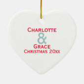 私たちの初めてのクリスマスはレズビアン夫妻をテーマに セラミックオーナメント (裏面)