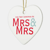 私たちの初めてのクリスマスはレズビアン夫妻をテーマに セラミックオーナメント (左)