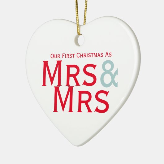 私たちの初めてのクリスマスはレズビアン夫妻をテーマに セラミックオーナメント (左)