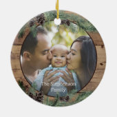 私たちの初めてのクリスマスは一緒にかわいい鹿一家 セラミックオーナメント (裏面)