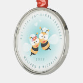 私たちの初めてのクリスマスは一緒にカップルを意図した メタルオーナメント (左)