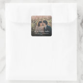 私たちの初めてのクリスマスは一緒にスクリプトフォト スクエアシール (バッグ)