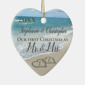 私たちの初めてのクリスマスは一緒にミセス・ビーチ結婚式 セラミックオーナメント (右)