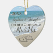 私たちの初めてのクリスマスは一緒にミセス・ビーチ結婚式 セラミックオーナメント (左)