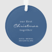 私たちの初めてのクリスマスは一緒に写真の愛のスクリプト オーナメント (裏面)