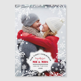 私たちの初めてのクリスマスは一緒に磁気フォトカード