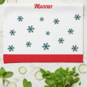 私たちの初めてのクリスマスは一緒に雪の結晶カップル キッチンタオル (折り畳み)