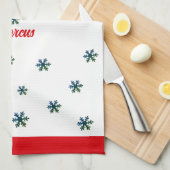 私たちの初めてのクリスマスは一緒に雪の結晶カップル キッチンタオル (四つ折り)