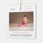 私たちの初めてのクリスマスは両親 セラミックオーナメント (左)