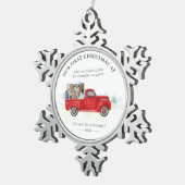 私たちの初めてのクリスマスは休日のために私たちの新しい家 スノーフレークピューターオーナメント (右)