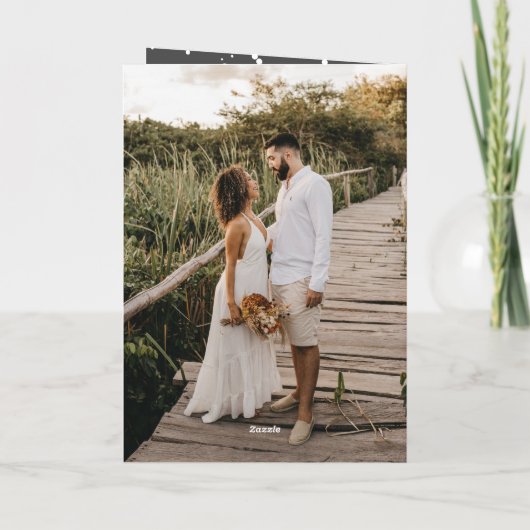 私たちの初めてのクリスマスは写真さん結婚と シーズンカード (裏面)