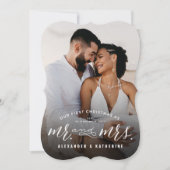 私たちの初めてのクリスマスは写真さん結婚と シーズンカード (正面)