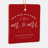 私たちの初めてのクリスマスは写真さん結婚と セラミックオーナメント (右)