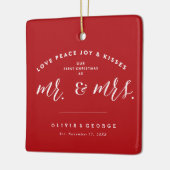 私たちの初めてのクリスマスは写真さん結婚と セラミックオーナメント (左)