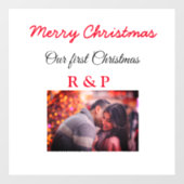 私たちの初めてのクリスマスは写真の名前結婚を追加婚約したする ウィンドウサイン (シート)