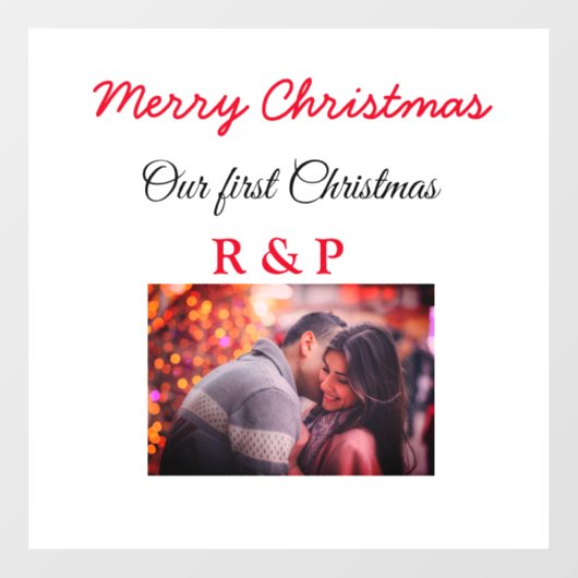 私たちの初めてのクリスマスは写真の名前結婚を追加婚約したする ウィンドウサイン (シート)