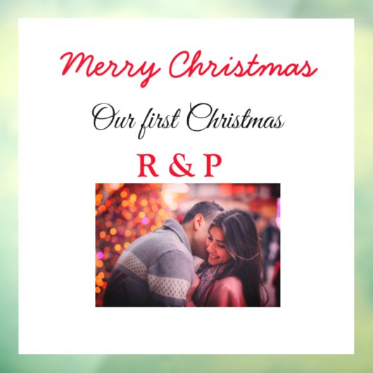 私たちの初めてのクリスマスは写真の名前結婚を追加婚約したする ウィンドウサイン (シート3)