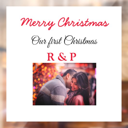 私たちの初めてのクリスマスは写真の名前結婚を追加婚約したする ウィンドウサイン (シート2)