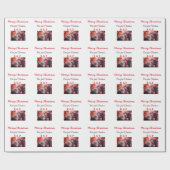 私たちの初めてのクリスマスは写真の名前結婚を追加婚約したする ラッピングペーパー (フラット)