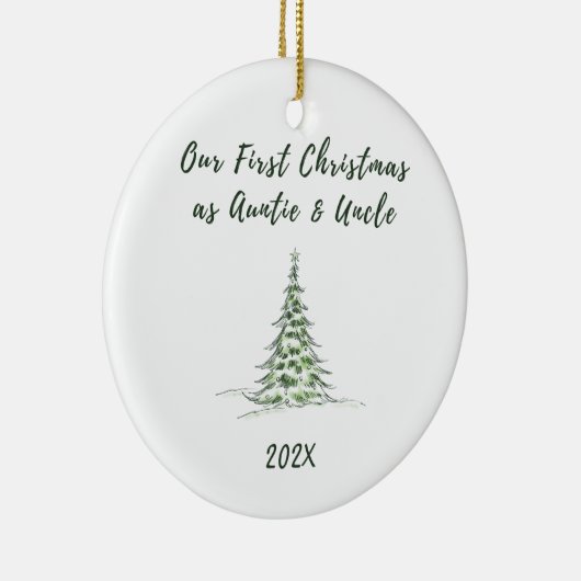 私たちの初めてのクリスマスは叔母と叔父として セラミックオーナメント (右)