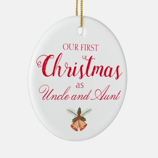私たちの初めてのクリスマスは叔父と叔母のオーナメント セラミックオーナメント (右)