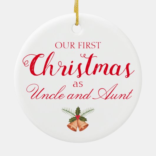 私たちの初めてのクリスマスは叔父と叔母のオーナメント セラミックオーナメント (裏面)