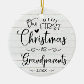 私たちの初めてのクリスマスは可愛素朴い セラミックオーナメント (正面)