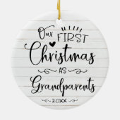 私たちの初めてのクリスマスは可愛素朴い セラミックオーナメント (裏面)