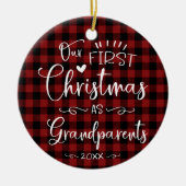 私たちの初めてのクリスマスは可愛素朴い セラミックオーナメント (正面)