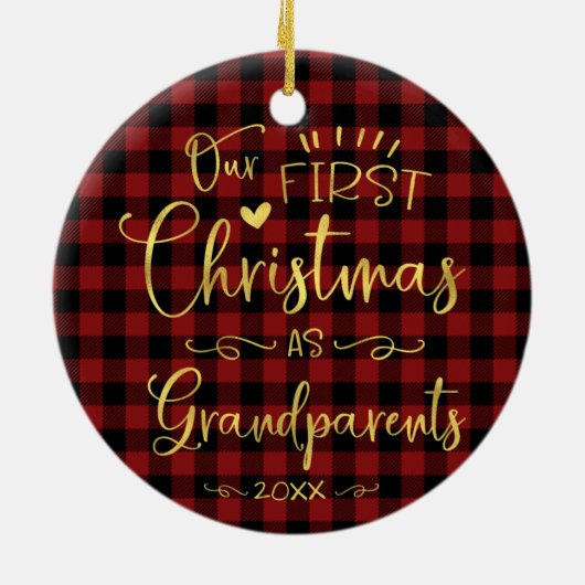 私たちの初めてのクリスマスは可愛素朴い セラミックオーナメント (裏面)