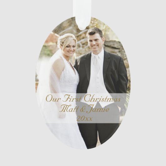 私たちの初めてのクリスマスは夫婦 オーナメント (正面)