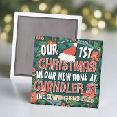 私たちの初めてのクリスマスは新しいホームはっきりしたリース マグネット