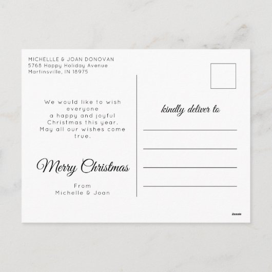 私たちの初めてのクリスマスは新婚の夫人として シーズンポストカード (裏面)