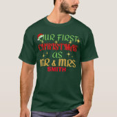 私たちの初めてのクリスマスは新婚クリスマス夫妻として Tシャツ (正面)