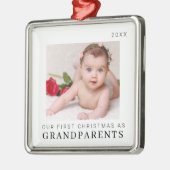 私たちの初めてのクリスマスは祖父母としてモダン メタルオーナメント (左)