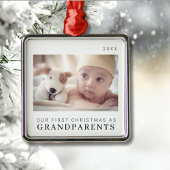 私たちの初めてのクリスマスは祖父母としてモダン メタルオーナメント