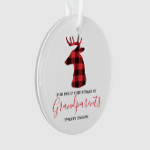 私たちの初めてのクリスマスは祖父母としてPlaid写真 オーナメント (正面)