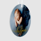 私たちの初めてのクリスマスは祖父母のエレガント写真 オーナメント (正面)