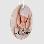 私たちの初めてのクリスマスは祖父母のエレガント写真 オーナメント (正面)