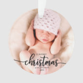 私たちの初めてのクリスマスは祖父母のエレガント写真 オーナメント (正面)