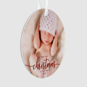 私たちの初めてのクリスマスは祖父母のエレガント写真 オーナメント (正面)