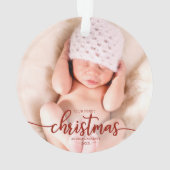 私たちの初めてのクリスマスは祖父母のエレガント写真 オーナメント (裏面)