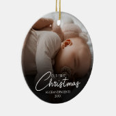 私たちの初めてのクリスマスは祖父母のエレガント写真 セラミックオーナメント (右)
