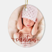 私たちの初めてのクリスマスは祖父母のエレガント写真 セラミックオーナメント (左)