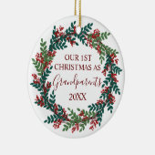 私たちの初めてのクリスマスは祖父母のクリスマス セラミックオーナメント (右)