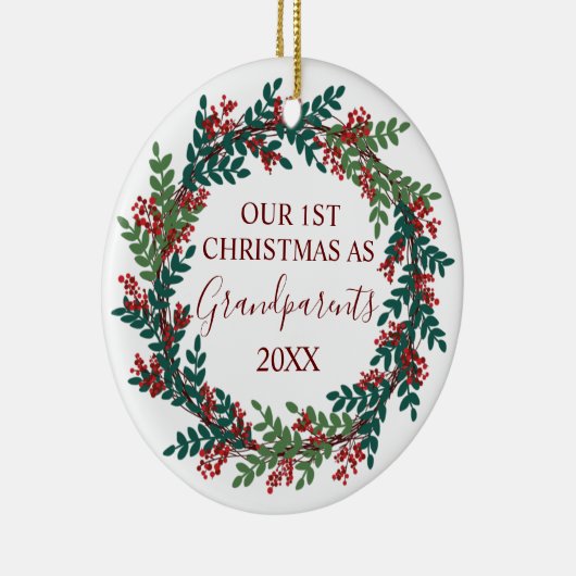 私たちの初めてのクリスマスは祖父母のクリスマス セラミックオーナメント (右)