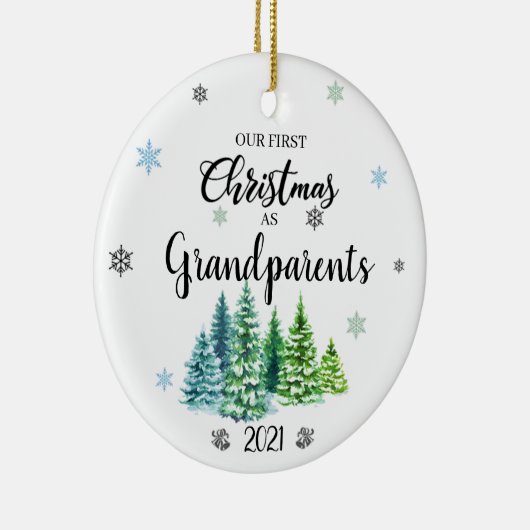 私たちの初めてのクリスマスは祖父母のセラミックまたは名前 セラミックオーナメント (右)